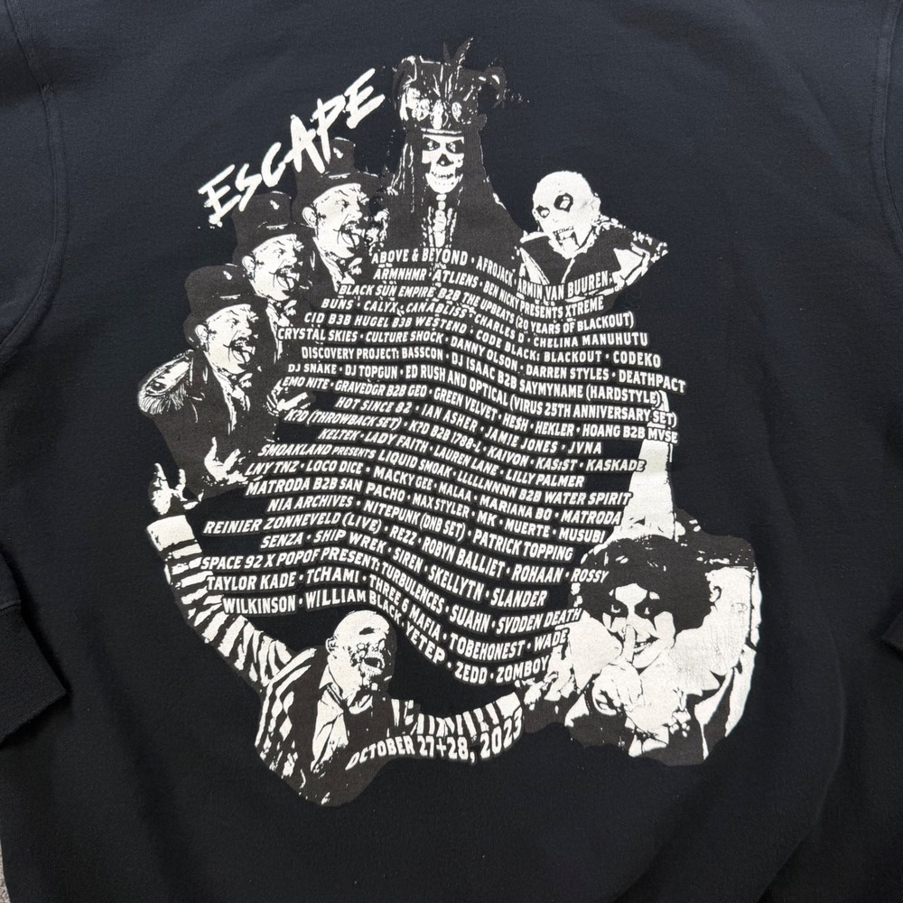 Insomniac Escape Halloween Psycho Circus 2023 Hoodie Black Large EDM Festival - Picture 7 of 14